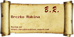 Brczko Rubina névjegykártya